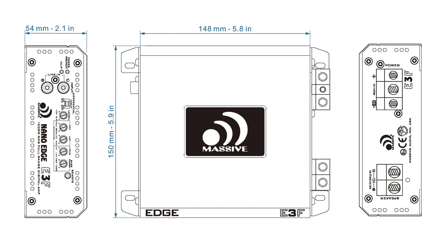 Massive Audio E3F Micro 1-Channel Amplifier