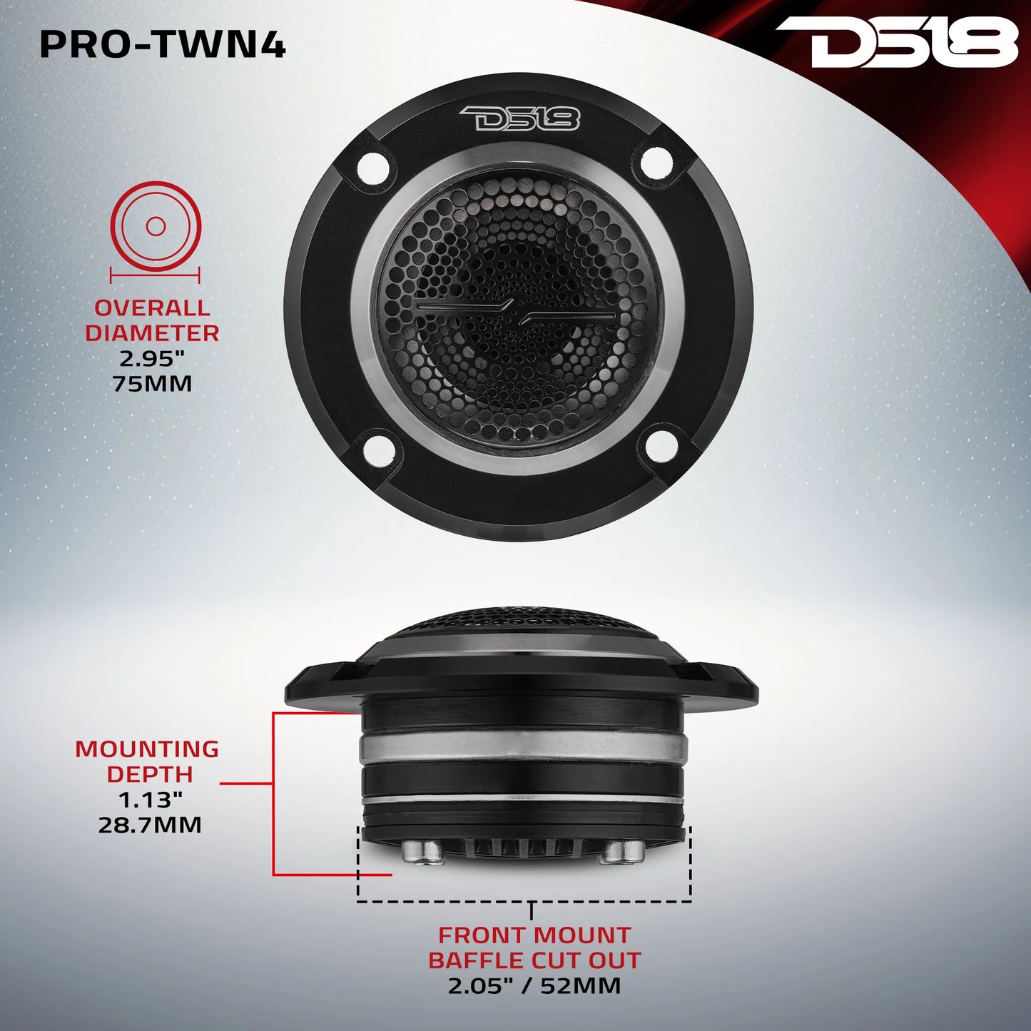 DS18 3" High Compression Neodymium Hybrid Driver/Tweeter 140 Watts 1" Pen 4-Ohm Vc