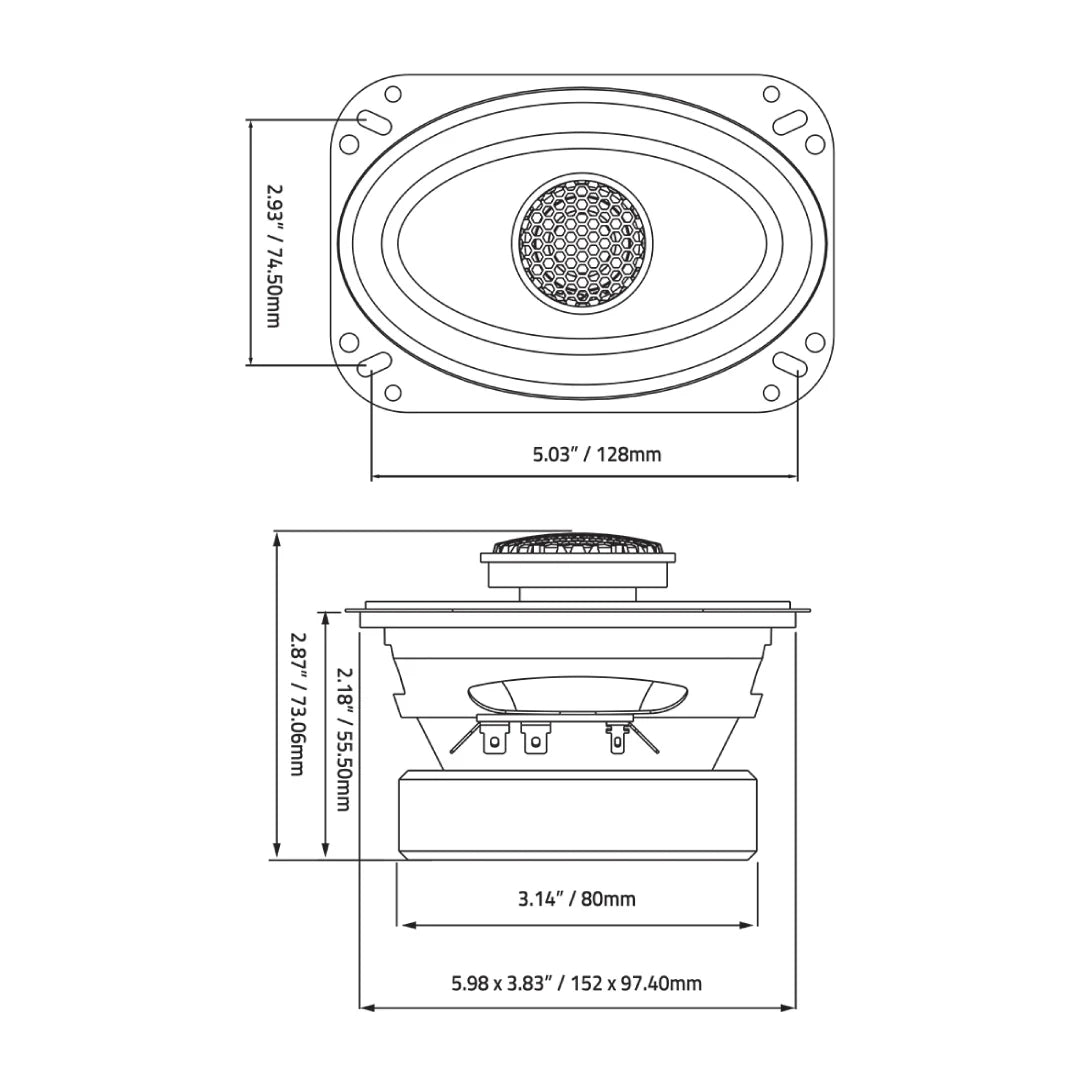 DB Drive WDX46MOTO-G2 Weather Resistant 4x6" Speakers / 150 Watts