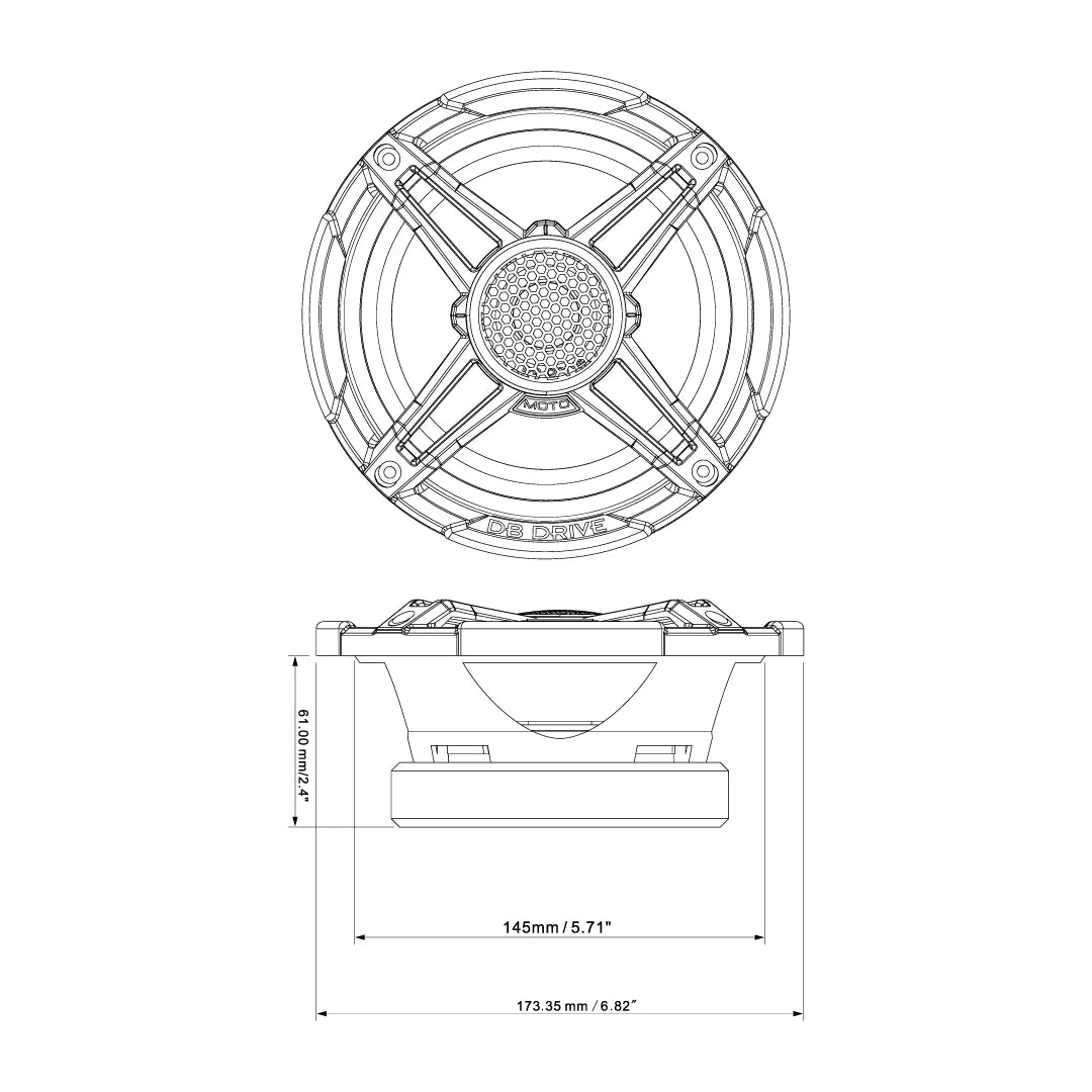 DB Drive WDX6MOTO-G2 Weather Resistant 6.5" Speakers / 400 Watts