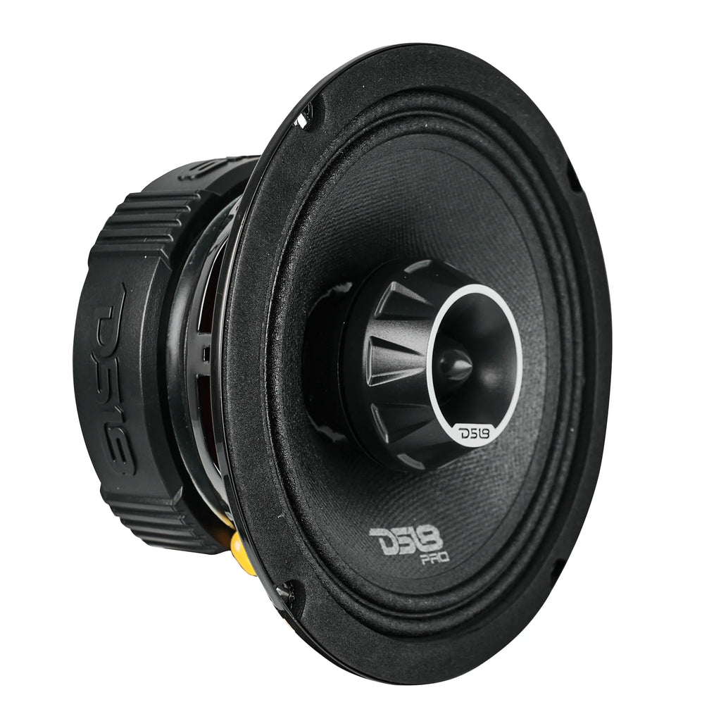 DS18 PRO-ZT 6.5" Coaxial Mid-Range Loudspeaker with Water-Resistant Cone Built-in Bullet Tweeter and Grill | 225W RMS 4-Ohm