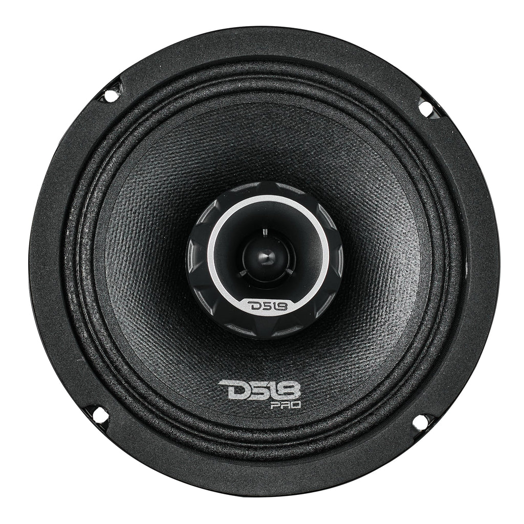 DS18 PRO-ZT 6.5" Coaxial Mid-Range Loudspeaker with Water-Resistant Cone Built-in Bullet Tweeter and Grill | 225W RMS 4-Ohm
