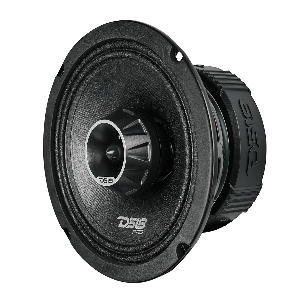 DS18 PRO-ZT 6.5" Coaxial Mid-Range Loudspeaker with Water-Resistant Cone Built-in Bullet Tweeter and Grill | 225W RMS 4-Ohm