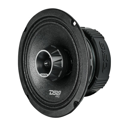 DS18 PRO-ZT 6.5" Coaxial Mid-Range Loudspeaker with Water-Resistant Cone Built-in Bullet Tweeter and Grill | 225W RMS 4-Ohm