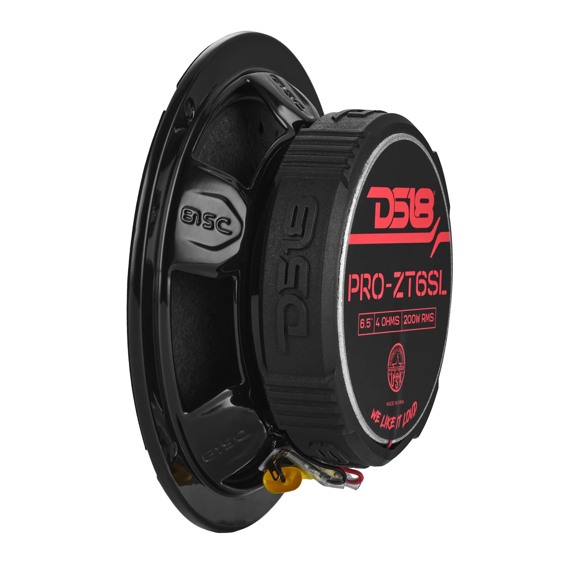 DS18 PRO-ZT 6.5” Slim Coaxial Mid-Range Loudspeaker with Water-Resistant Cone Built-in Bullet Tweeter | 200W RMS 4-Ohm