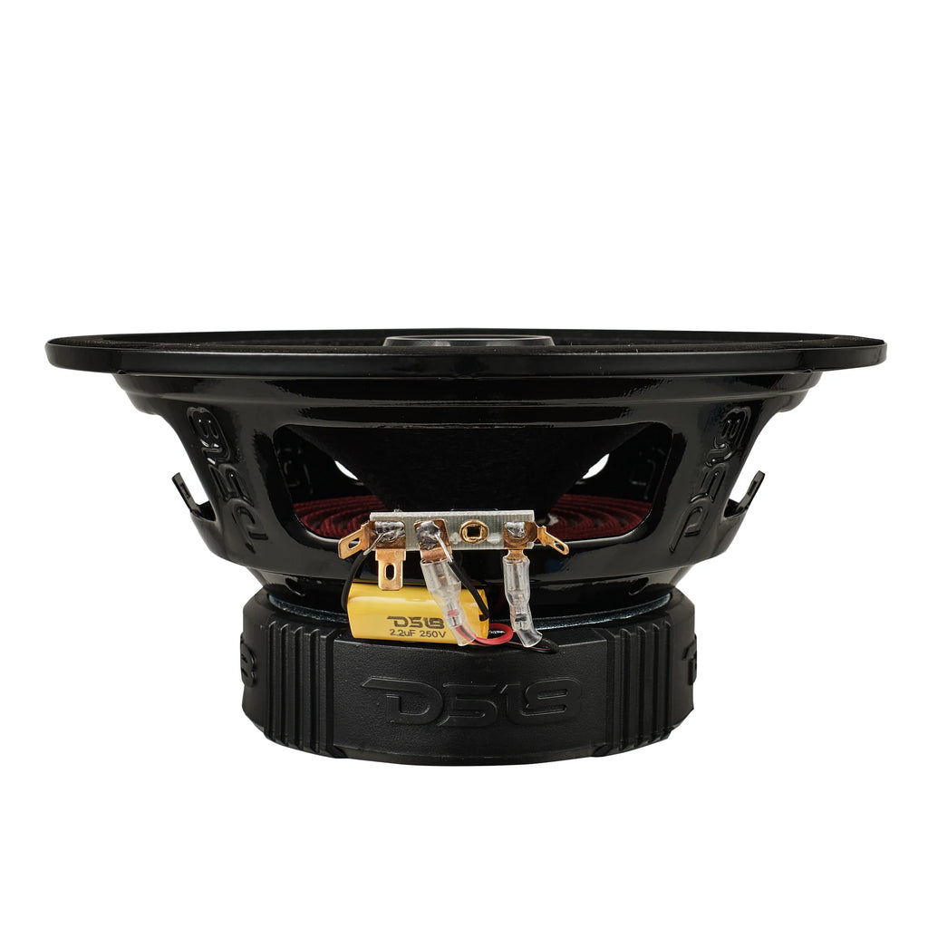 DS18 PRO-ZT 8" Coaxial Mid-Range Loudspeaker with Water-Resistant Cone Built-in Bullet Tweeter and Grill | 275W RMS 4-Ohm