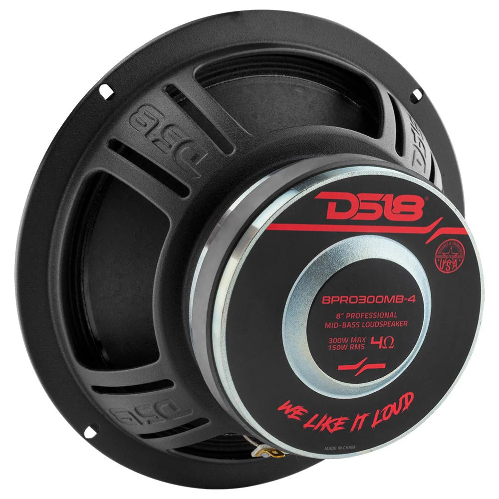 DS18 8" Mid-Bass Loudspeaker 150 Watts Rms 4 or 8-Ohm