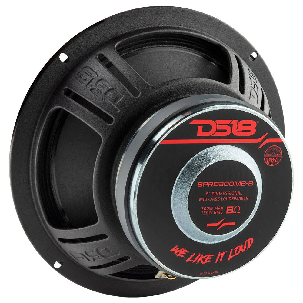 DS18 8" Mid-Bass Loudspeaker 150 Watts Rms 4 or 8-Ohm