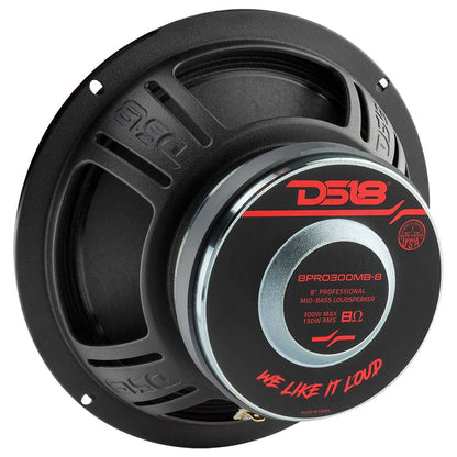 DS18 8" Mid-Bass Loudspeaker 150 Watts Rms 4 or 8-Ohm