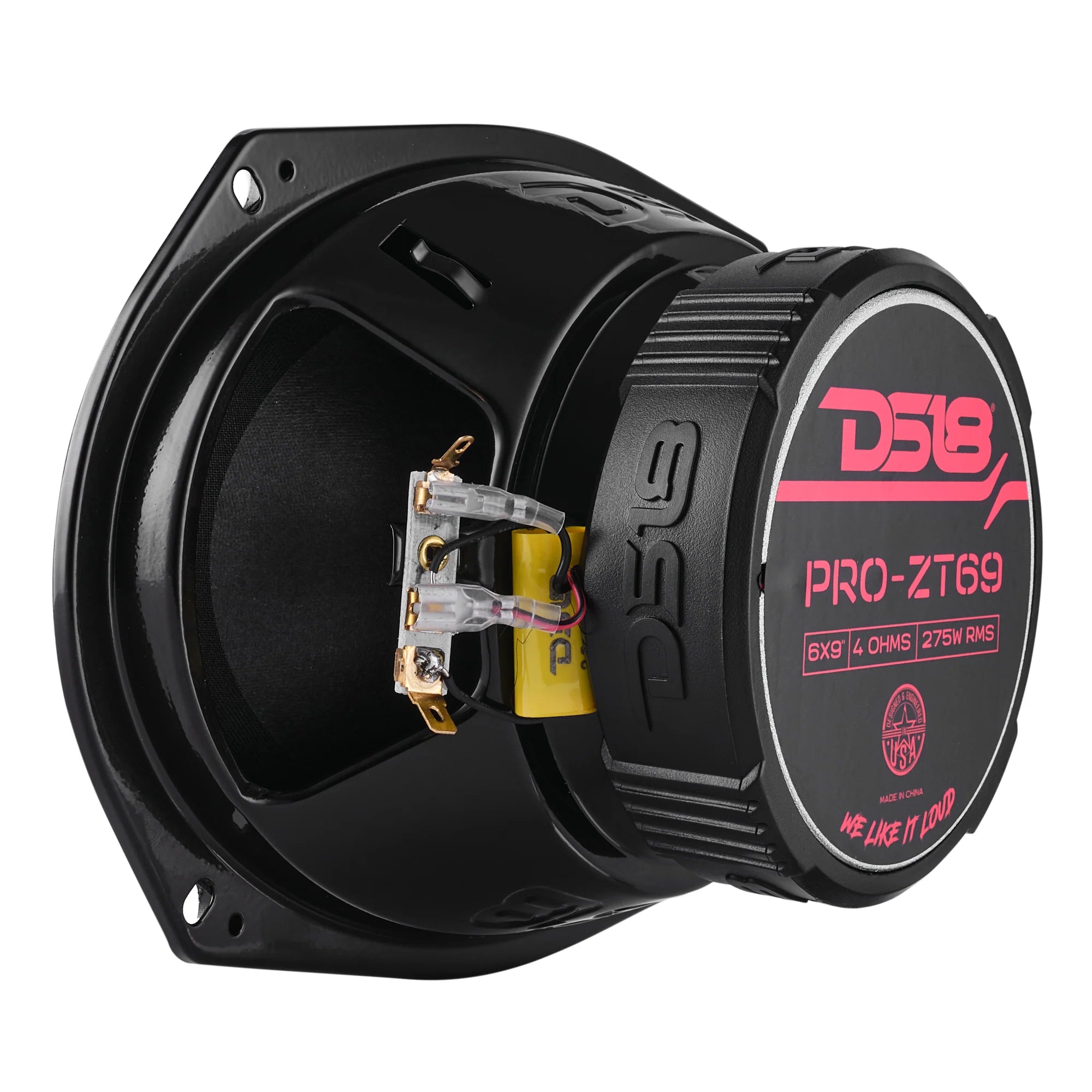 DS18 PRO-ZT 6x9" Coaxial Mid-Range Loudspeaker with Water-Resistant Cone Built-in Bullet Tweeter and Grill | 275W RMS 4-Ohm