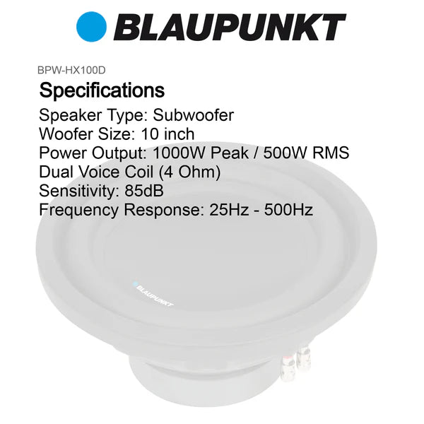 Blaupunkt BPW-HX100D 10" Subwoofer