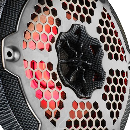 DS18 NXL 6.5" 2-Way Coaxial Marine Speaker With LED RGB Lights 100 Watts Rms 4-Ohm - Black Carbon Fiber