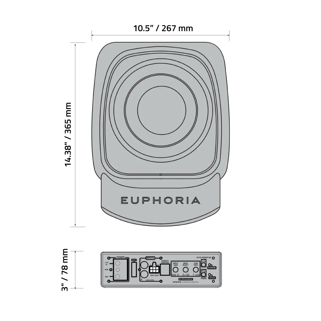 Euphoria EPSW10 10" Underseat Active Subwoofer