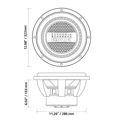 Euphoria EWXB12D2 : 12" Dual 2 or 4-Ohm Subwoofer Black Out Edition