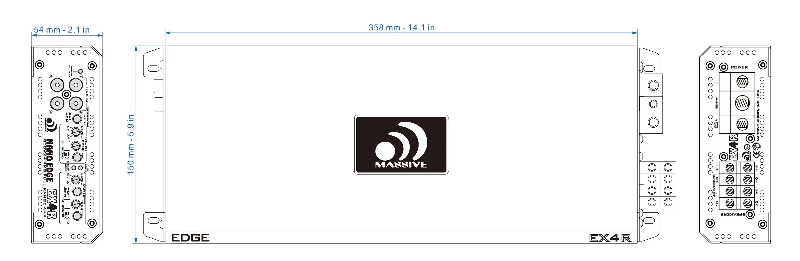 Massive Audio EX4R 4-Channel Amplifier