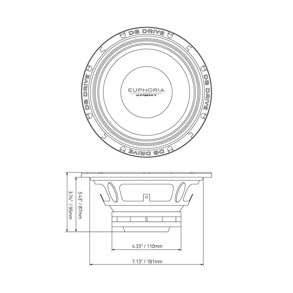 DB Drive Euphoria EXM8SN-CF 8" Stamped Basket Carbon Fiber MidRange