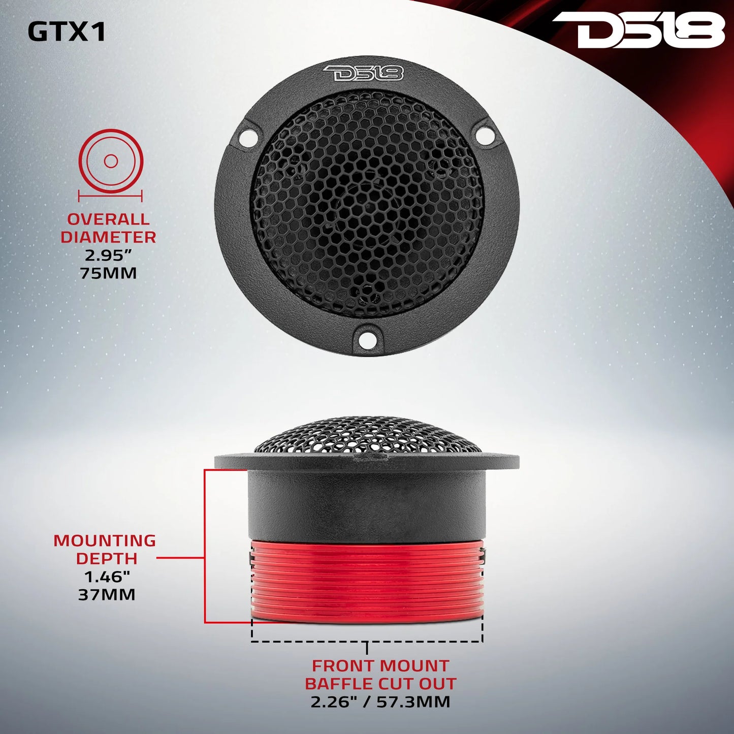 DS18 GTX1 Compression Neodymium 3" Super Bullet Tweeter