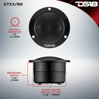 DS18 GTX2 3" Super Bullet Tweeter with Neodymium Magnet -Silver or Black