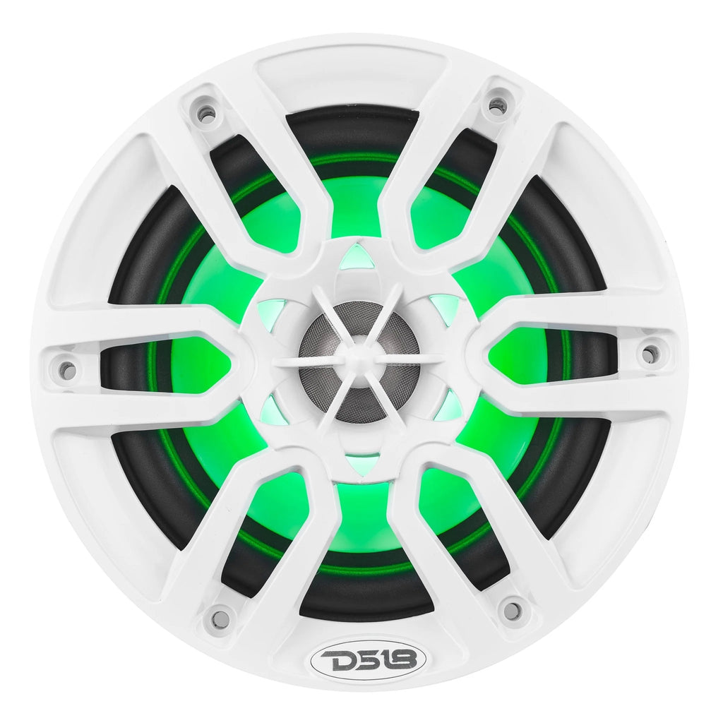 DS18 NXL 6.5" 2-Way Coaxial Marine Speaker with LED RGB Lights | 100W RMS 4-Ohm