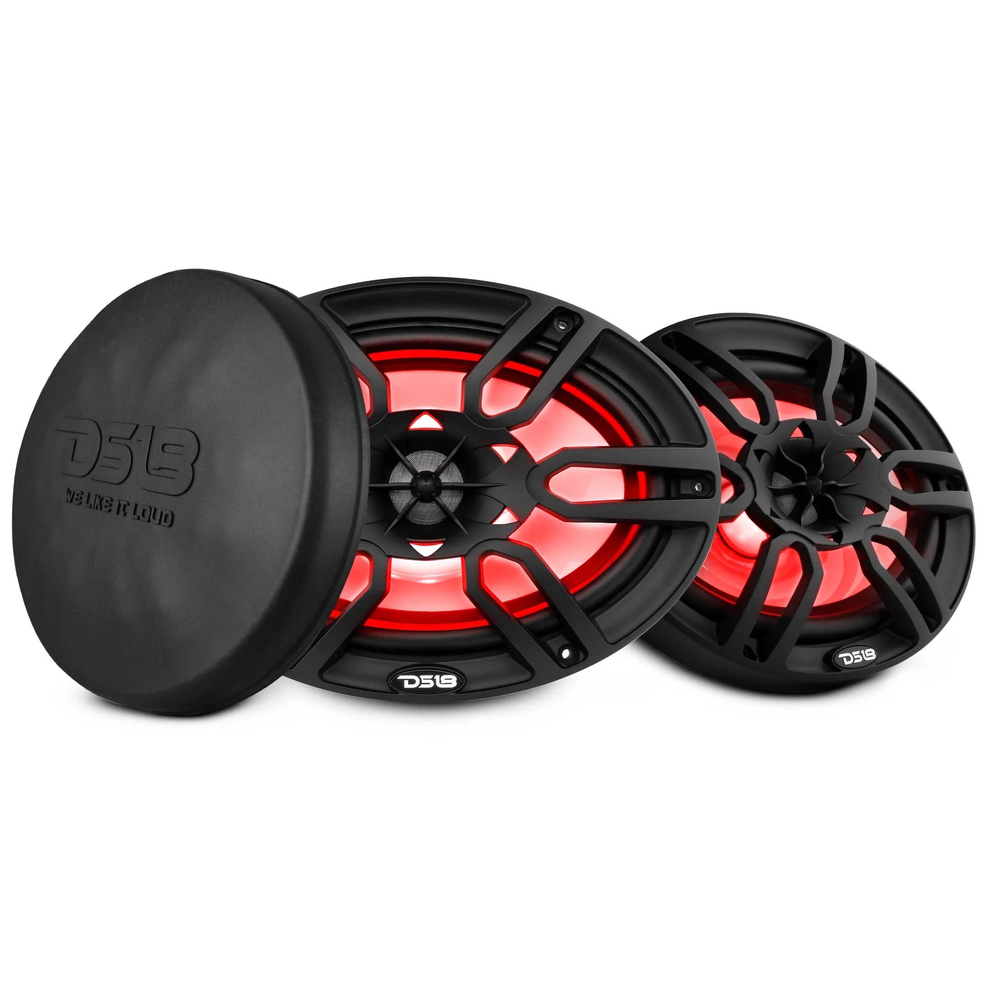 DS18 NXL 6x9" 2-Way Coaxial Marine Speaker with LED RGB Lights | 125W RMS 4-Ohm