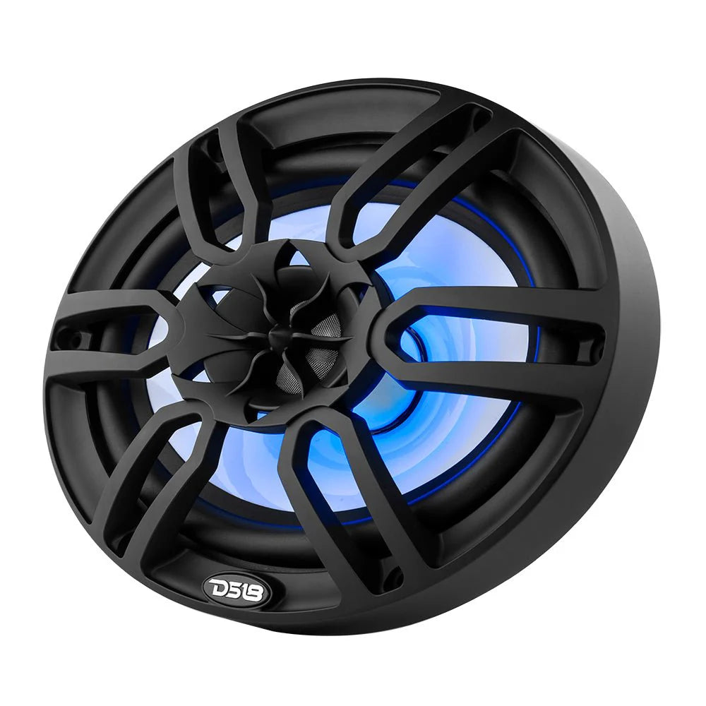 DS18 NXL 6x9" 2-Way Coaxial Marine Speaker with LED RGB Lights | 125W RMS 4-Ohm