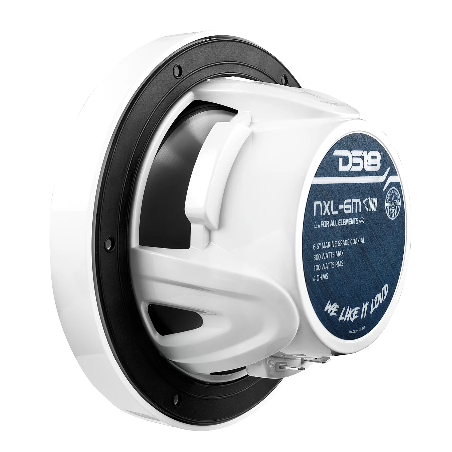 DS18 NXL 6.5" 2-Way Coaxial Marine Speaker With LED RGB Lights 100 Watts Rms 4-Ohm