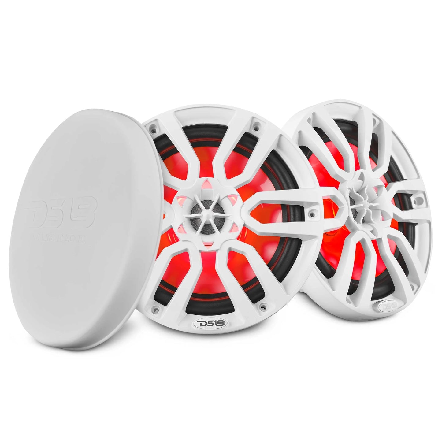 DS18 NXL 8" 2-Way Coaxial Marine Speaker with LED RGB Lights | 125W RMS 4-Ohm