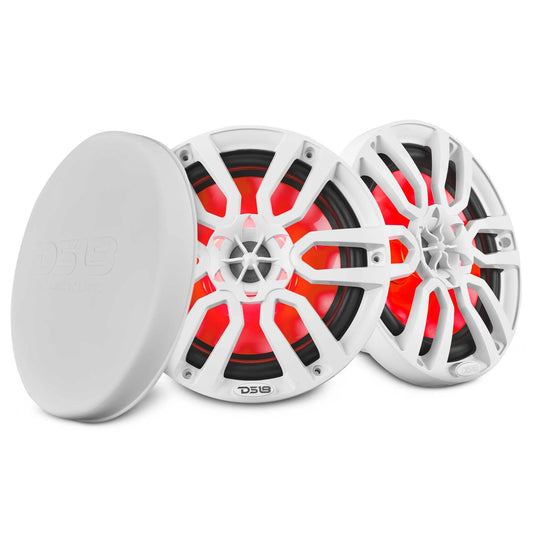 DS18 NXL 8" 2-Way Coaxial Marine Speaker with LED RGB Lights | 125W RMS 4-Ohm