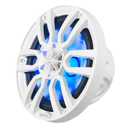 DS18 NXL 8" 2-Way Coaxial Marine Speaker with LED RGB Lights | 125W RMS 4-Ohm