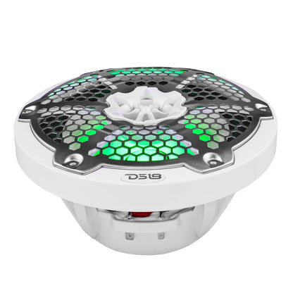 DS18 NXL 8" 2-Way Coaxial Marine Speaker With LED RGB Lights 125 Watts Rms 4-Ohm