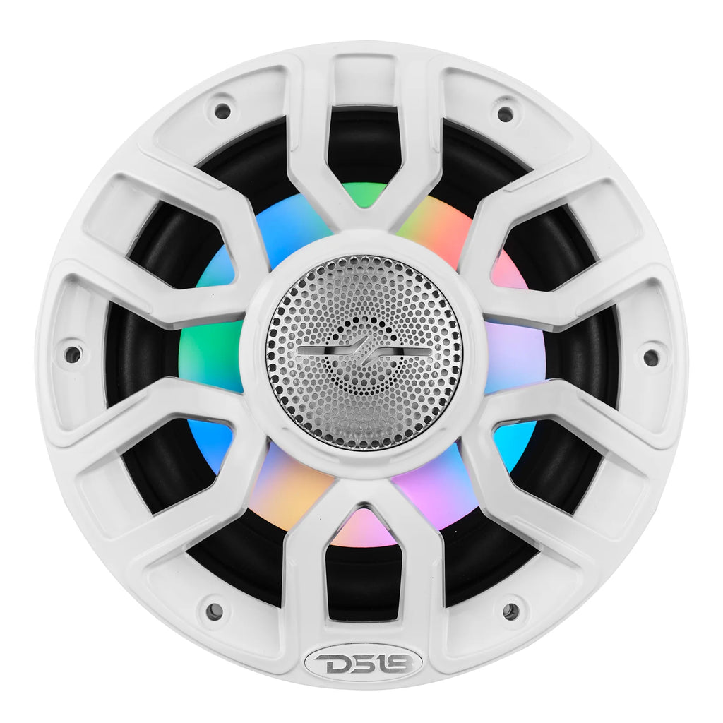 DS18 NXL 6.5" 2-Way Coaxial Marine Speaker with Bullet Tweeter and Digital Led Lights | 150W RMS 4-Ohm