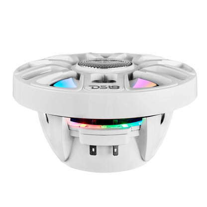 DS18 NXL 6.5" 2-Way Coaxial Marine Speaker with Bullet Tweeter and Digital Led Lights | 150W RMS 4-Ohm