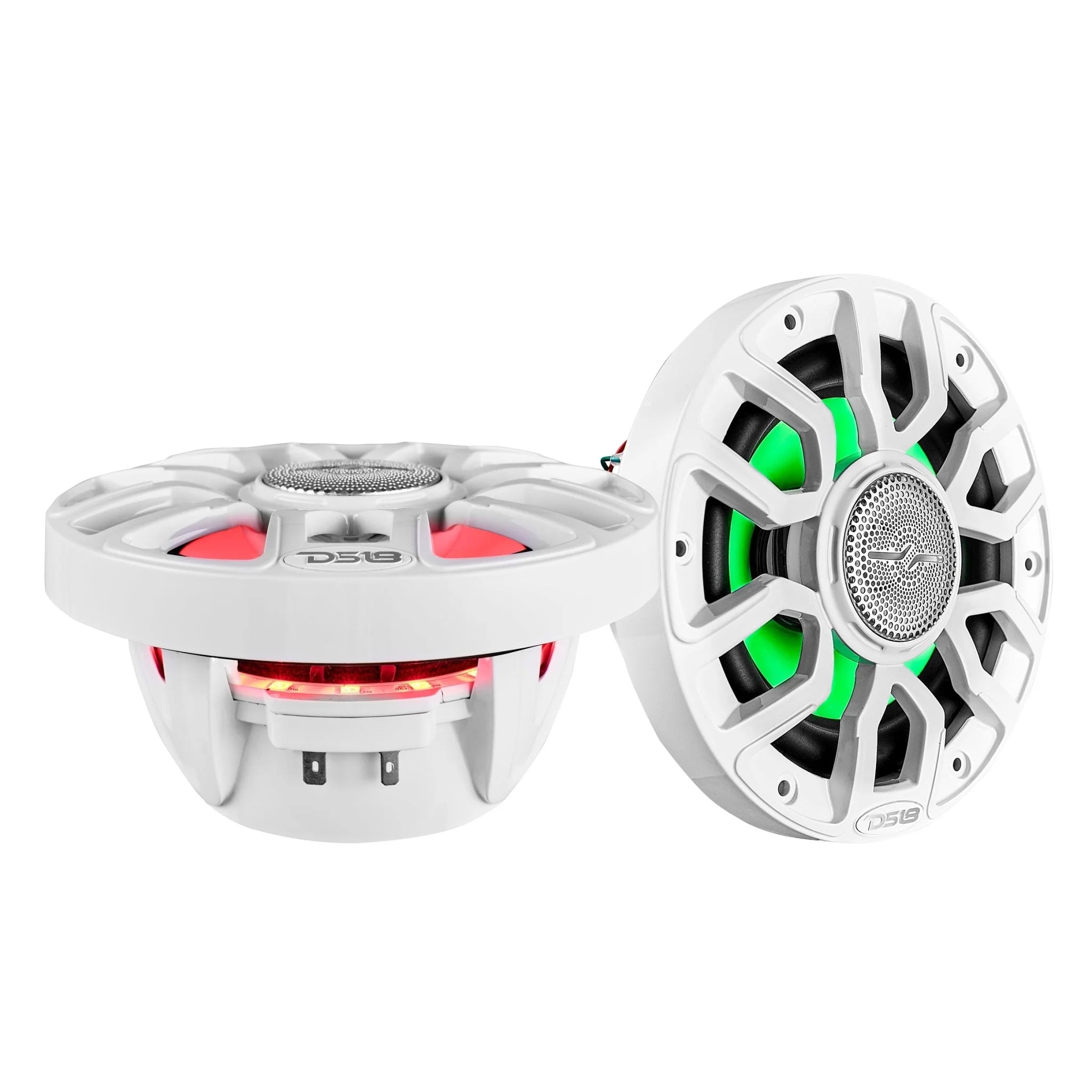 DS18 NXL 6.5" 2-Way Coaxial Marine Speaker with Bullet Tweeter and Digital Led Lights | 150W RMS 4-Ohm
