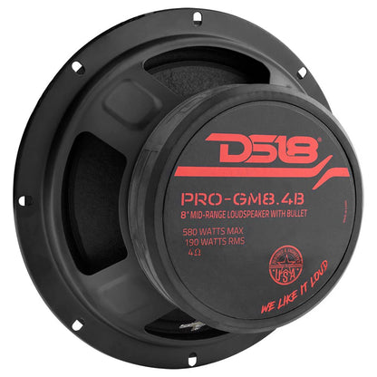DS18 PRO-GMB 8" MidRange Loudspeaker with Bullet 4 or 8 ohm