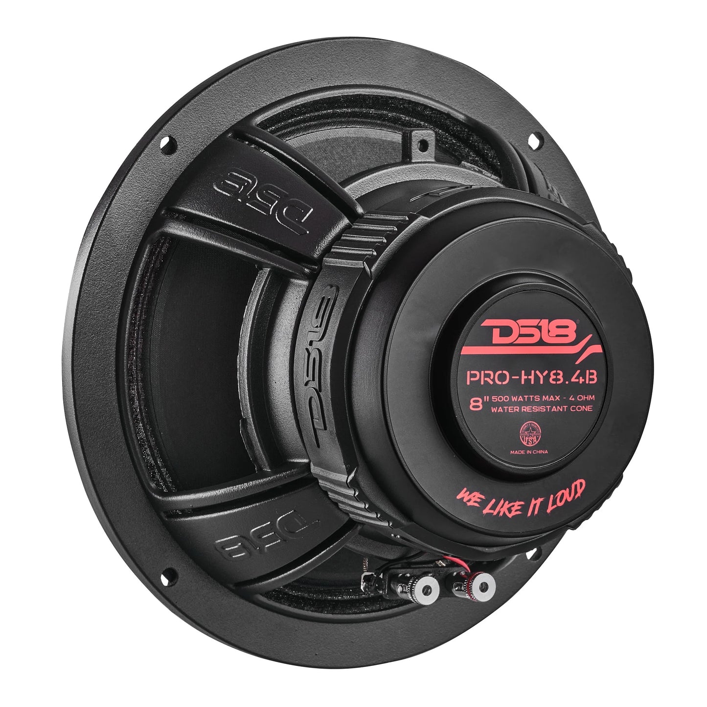 DS18 PRO 8" Coaxial Hybrid Mid-Range Water resistant Cone Loudspeaker with Built-in Driver 250 Watts Rms 4-Ohm
