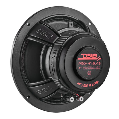 DS18 PRO 8" Coaxial Hybrid Mid-Range Water resistant Cone Loudspeaker with Built-in Driver 250 Watts Rms 4-Ohm