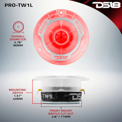 DS18 3.8" Super Bullet Tweeter with 1" Aluminum Voice Coil with RGB LED Lights