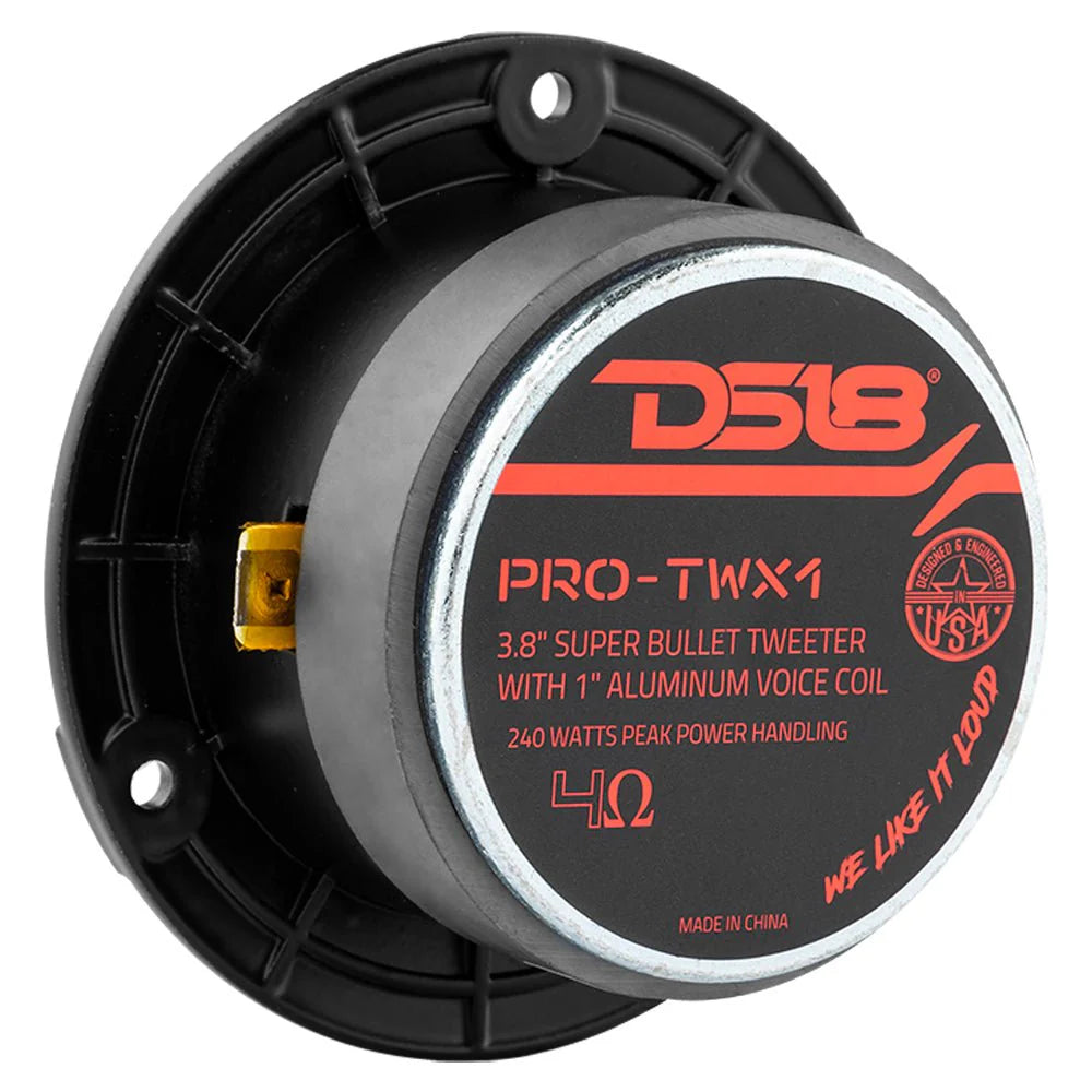 DS18 3.8" Super Bullet Tweeter 120W RMS 1" Aluminum 4-Ohm Vc