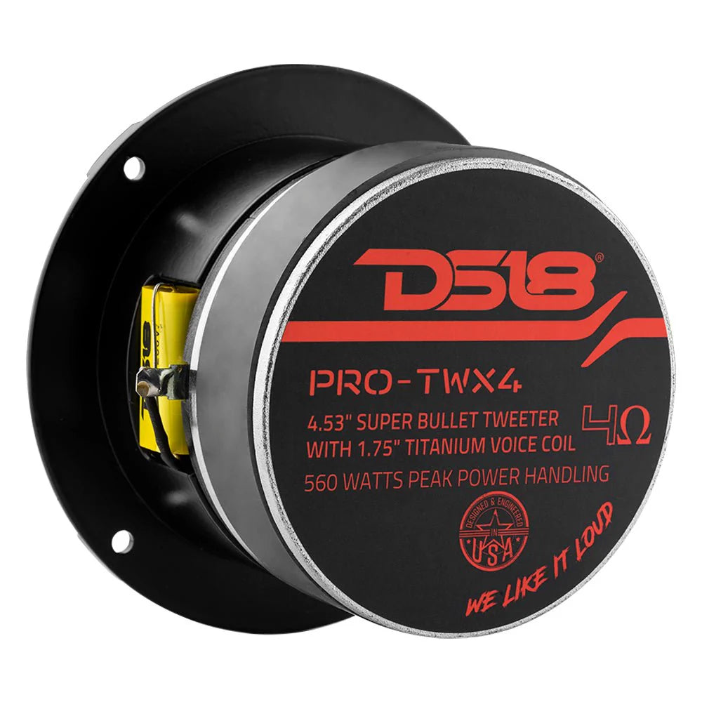 DS18 4.5" Super Bullet Tweeter 280 Watts 1.75" Titanium 4-Ohm Vc