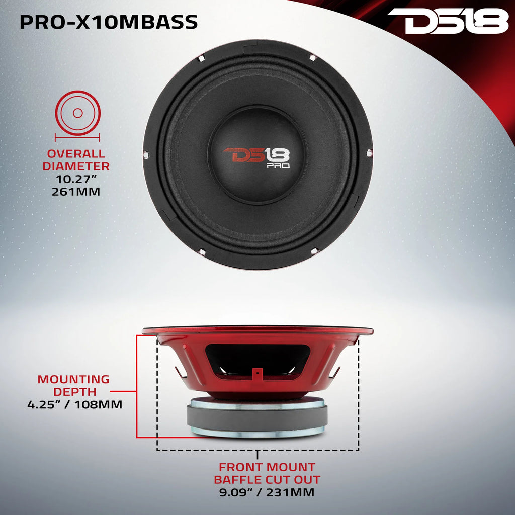 DS18 PRO-X 10" Mid-Bass Loudspeaker | 400W RMS 8-Ohm