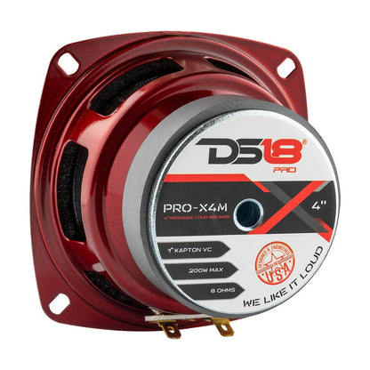 DS18 PRO-X 4" Mid-Range Loudspeaker 100 Watts Rms 8-Ohm