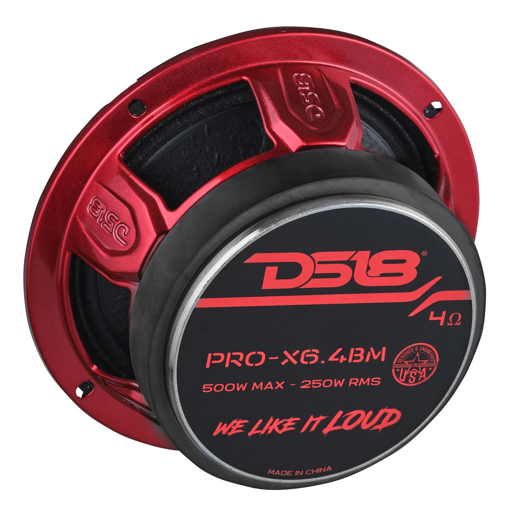 DS18 PRO-X 6.5" Mid-Range Loudspeaker with Bullet | 250W RMS 4 or 8-Ohm