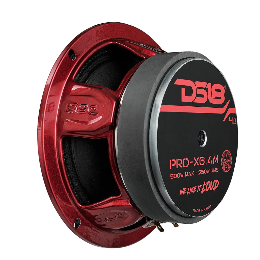 DS18 PRO-X 6.5" Mid-Range Loudspeaker 250 Watts Rms 4 or 8-Ohm