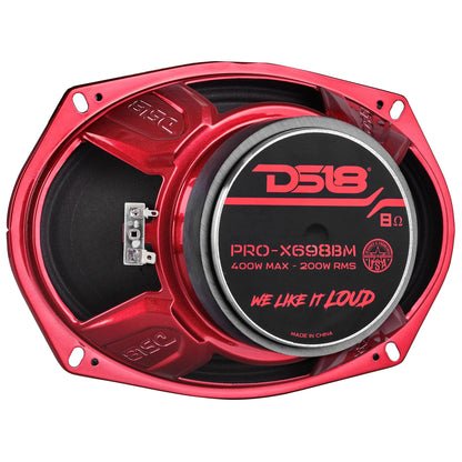 DS18 PRO-X 6X9" Mid-Range Loudspeaker with Bullet | 200W RMS 4 or 8-Ohm