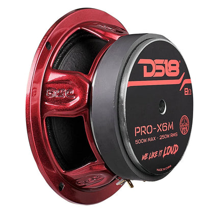 DS18 PRO-X 6.5" Mid-Range Loudspeaker 250 Watts Rms 4 or 8-Ohm
