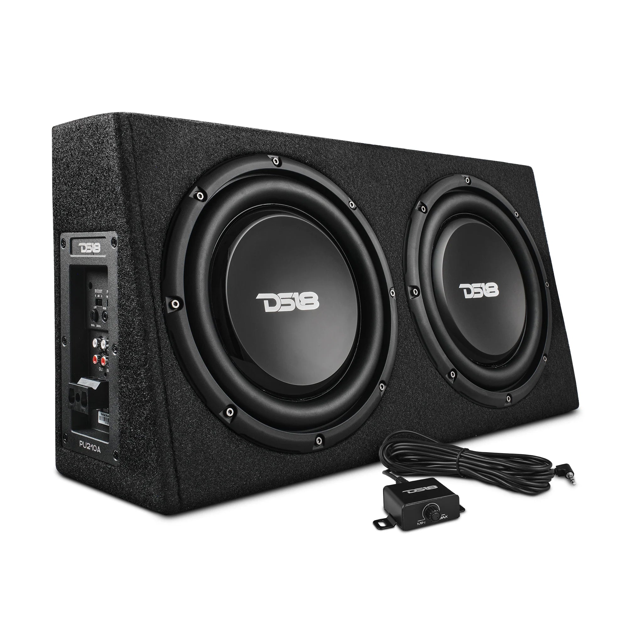 DS18 10" Active Subwoofer Shallow Enclosure with 10" Passive Subwoofer