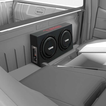 DS18 10" Active Subwoofer Shallow Enclosure with 10" Passive Subwoofer