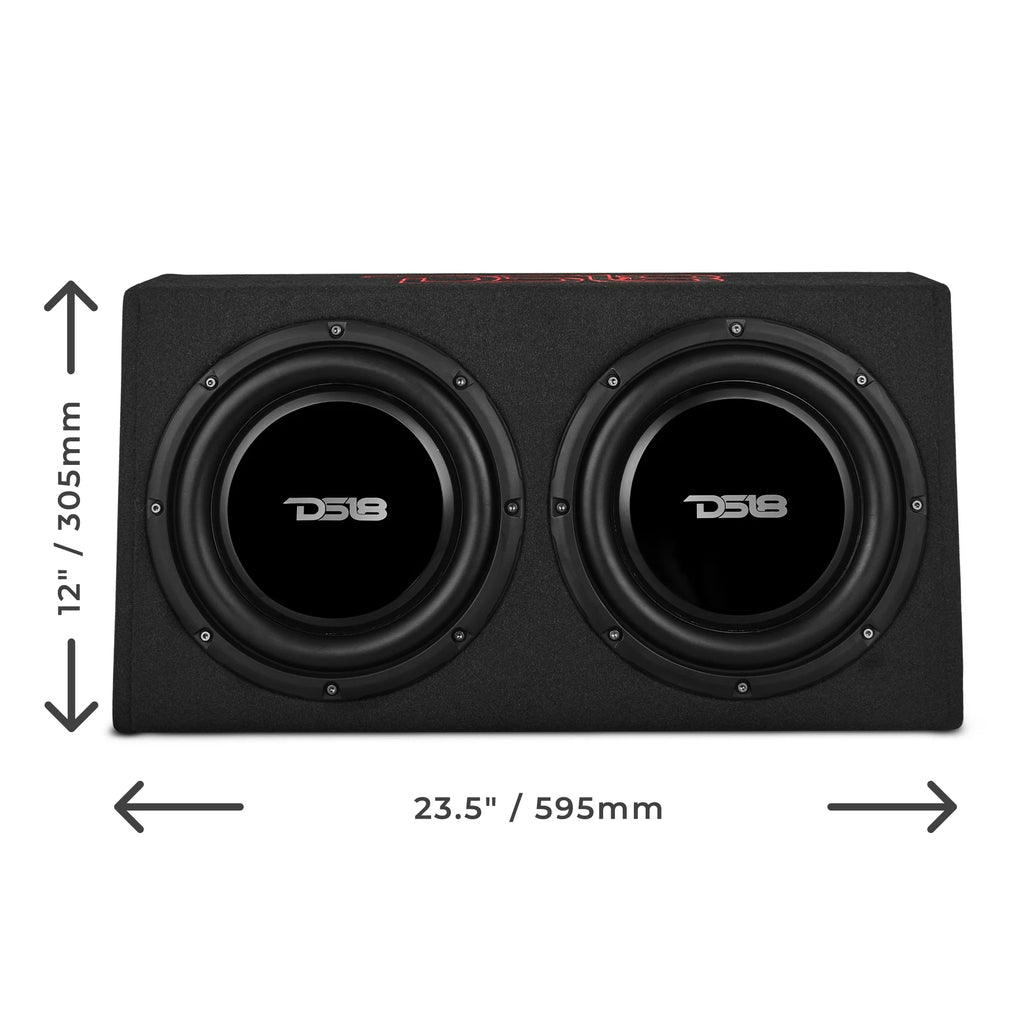 DS18 10" Active Subwoofer Shallow Enclosure with 10" Passive Subwoofer