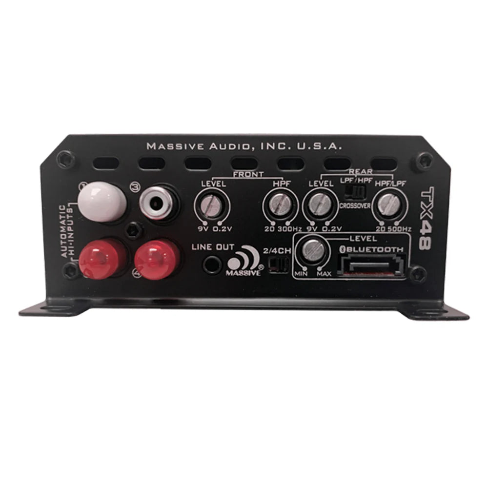 Massive Audio TX48 Trident 4-Channel Marine Amplifier with Optional Bluetooth