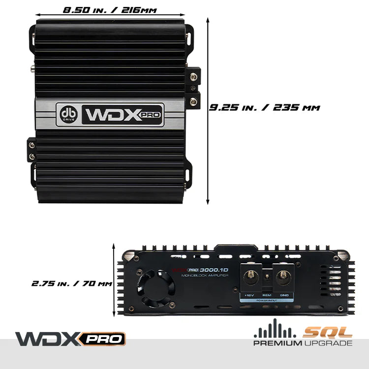 DB Drive WDX PRO3000.1D 3000W 1-Channel Amplifier 1 ohm stable